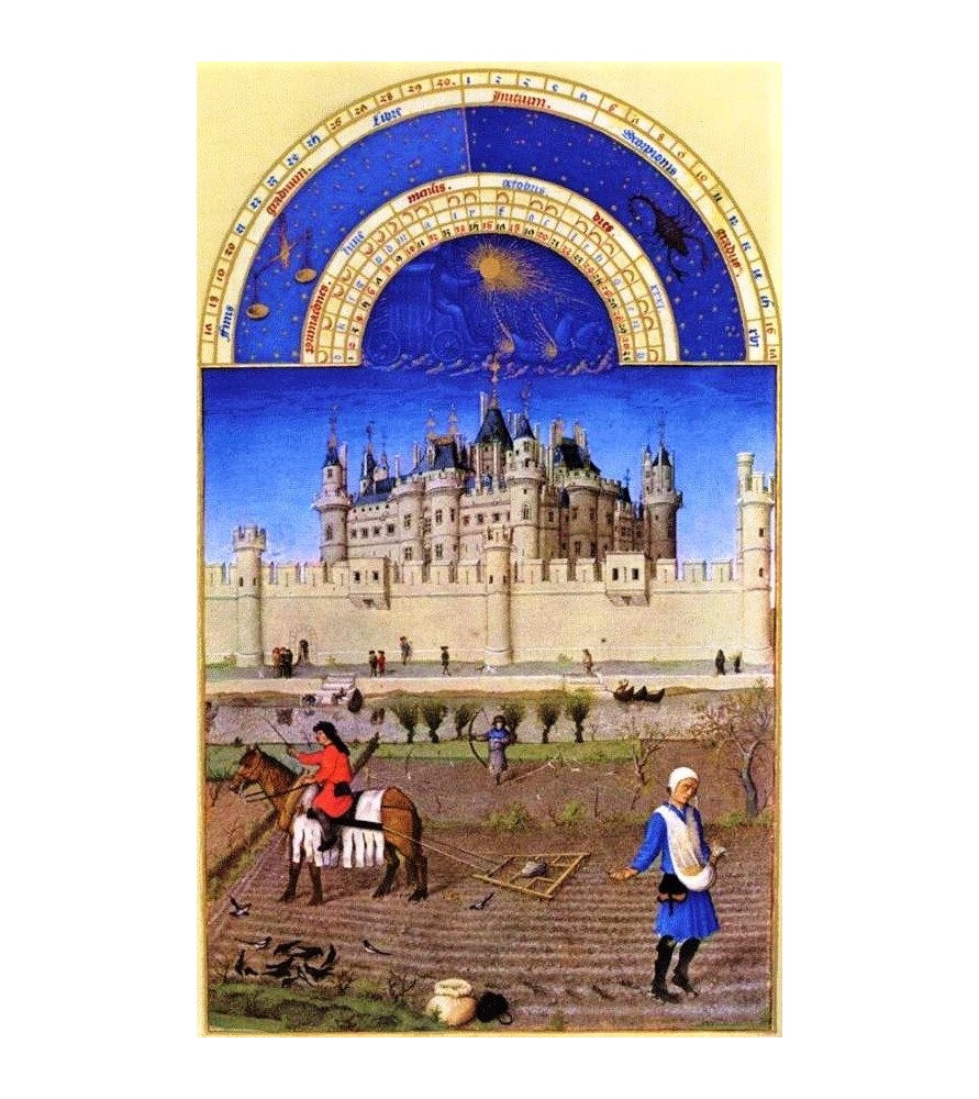 Carte postale "Les très riches Heures du duc de Berry" Octobre