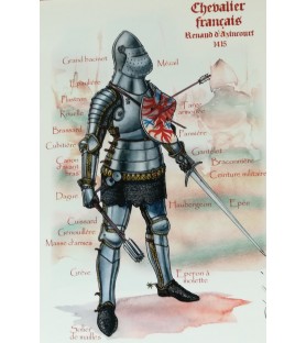 Carte postale Chevalier français Renaud d'Azincourt, 1415