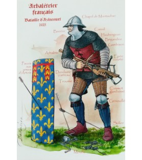 Carte postale arbalétrier français, 1415