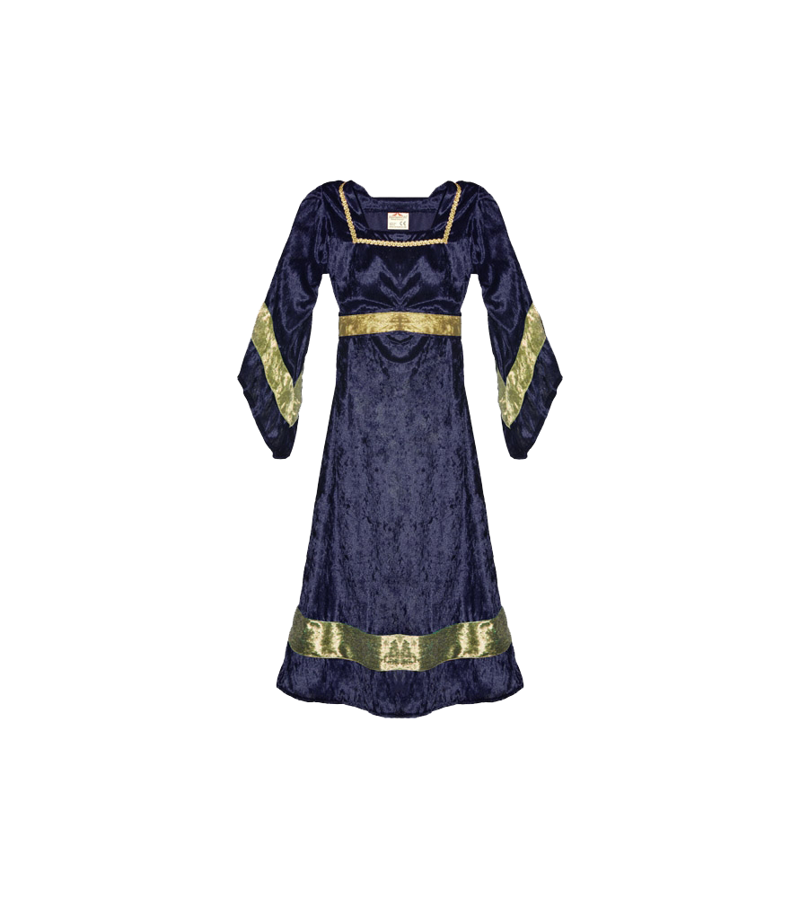 Robe médiévale de petite chatelaine bleu