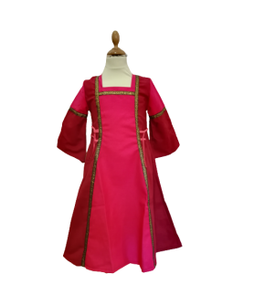 Robe médiévale rose de princesse