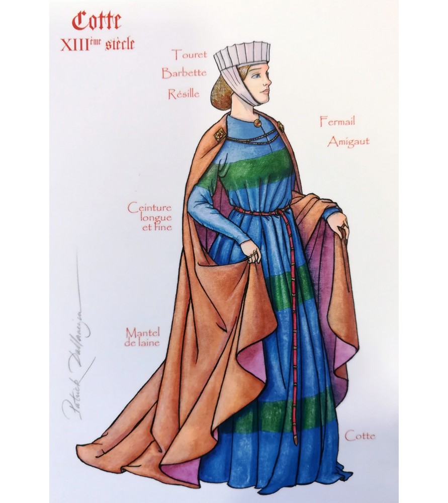 Carte postale Femme à la cotte XIIIème siècle