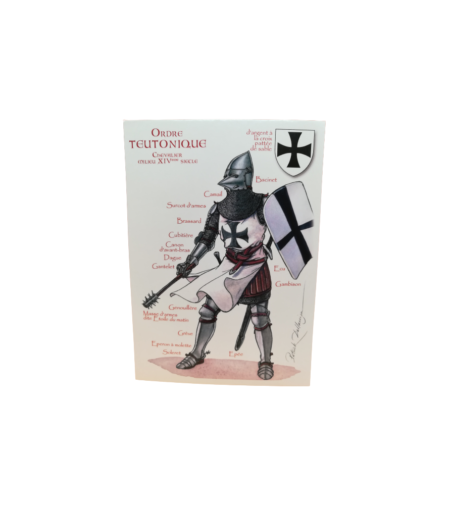 Carte postale Ordre Teutonique, Chevalier du XIVe siècle