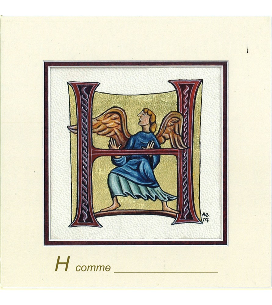 Carte postale Art Roman lettre H
