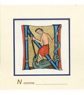Carte postale Art Roman lettre N