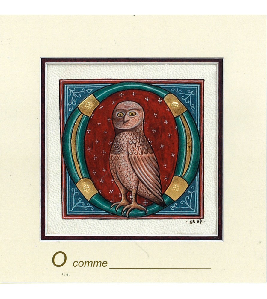 Carte postale Art Roman lettre O