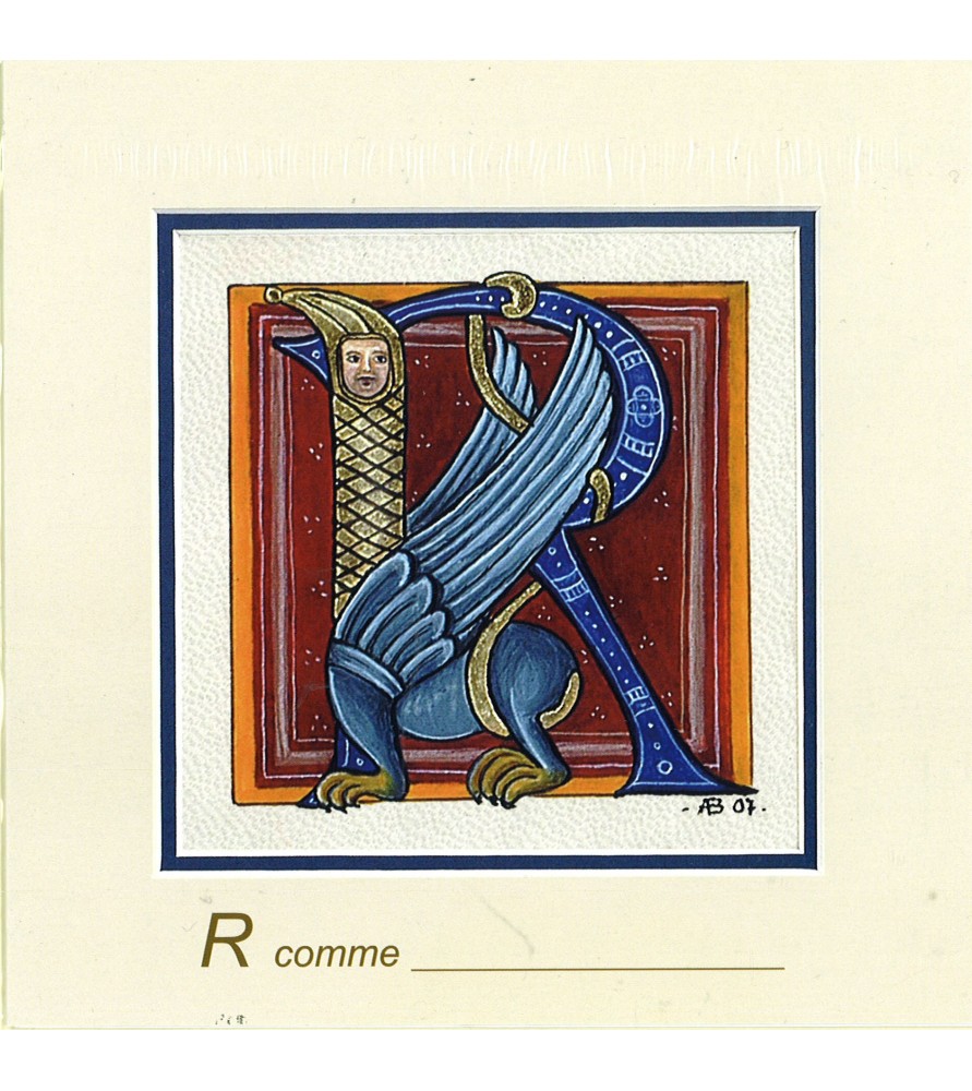 Carte postale Art Roman lettre R