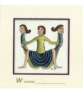 Carte postale Art Roman lettre W