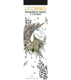Licornes, 50 marque pages à colorier