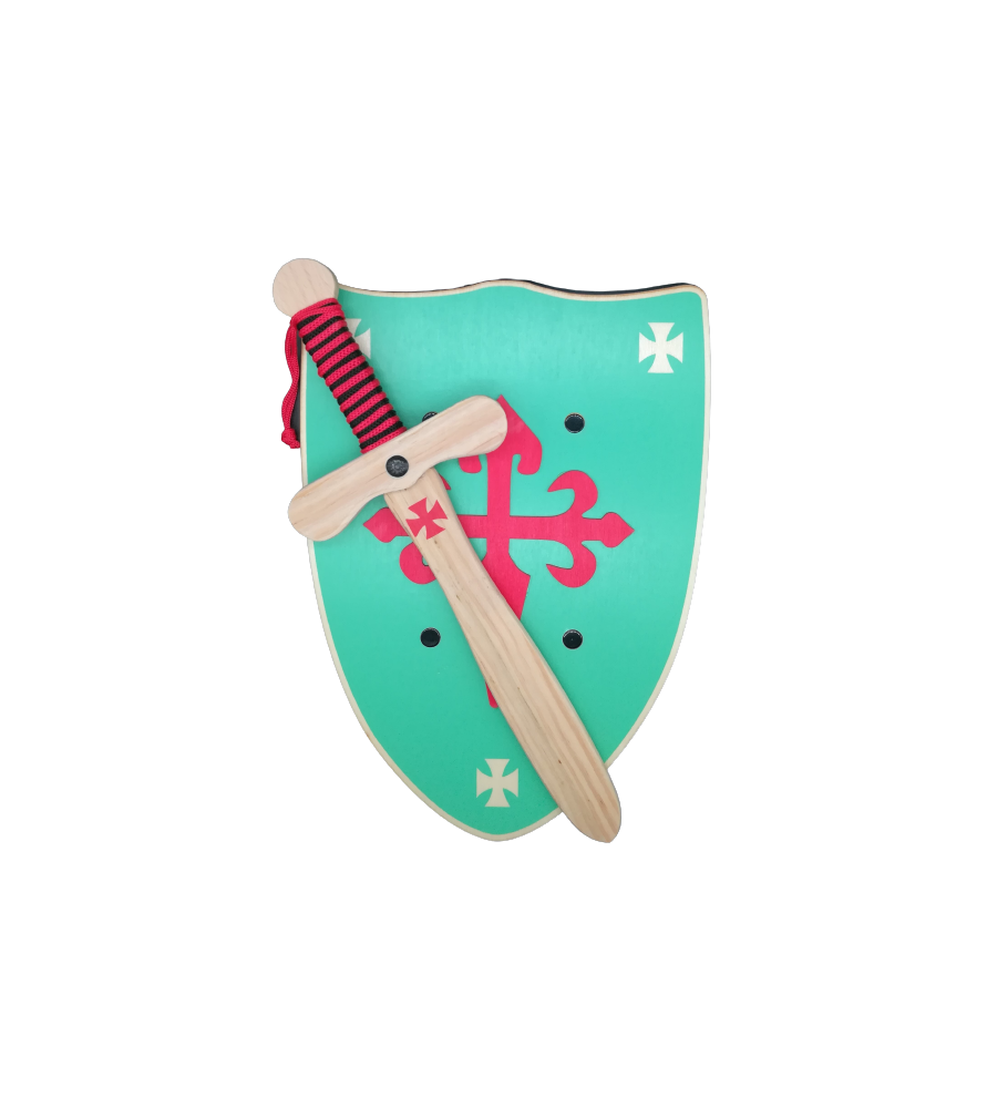 Bouclier vert et épée