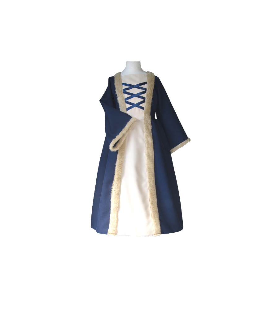 Robe médiévale bleue de princesse