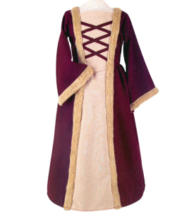 Robe médiévale bordeaux de princesse
