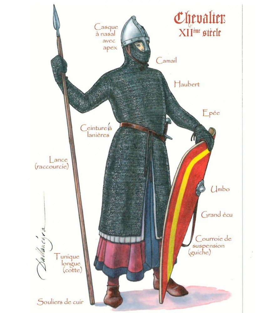 Carte postale Chevalier du XIIe siècle