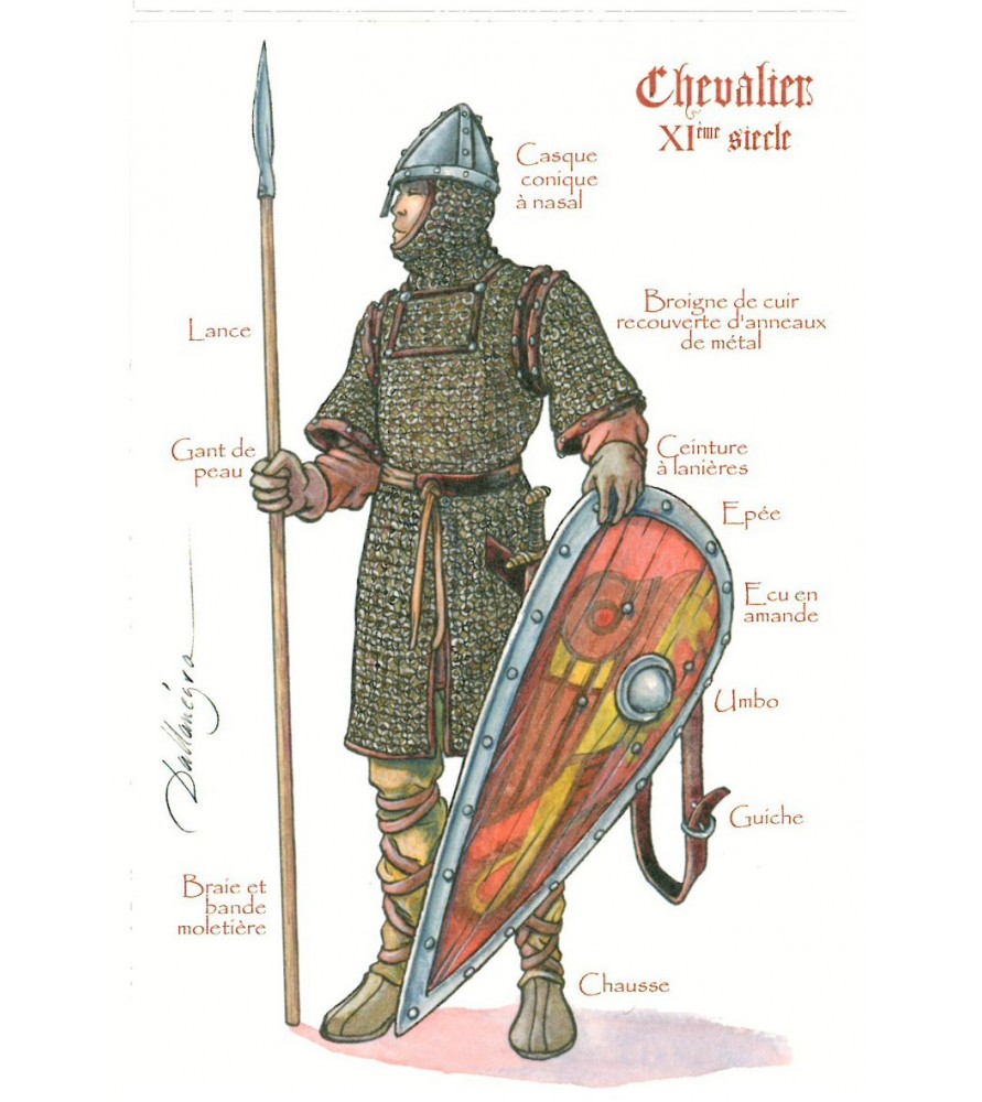 Carte postale Chevalier du XIème siècle