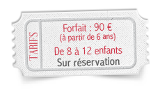 Tarif enfant à partir de 6 ans : 7 €. 6 Enfants minimum, sur réservation.