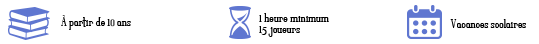 Niveau Collège. Durée 1 Heure minimum pour 15 joueurs, pendant les vacances scolaires.