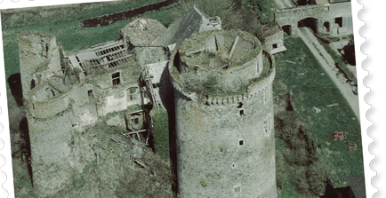 Aerial view of castle